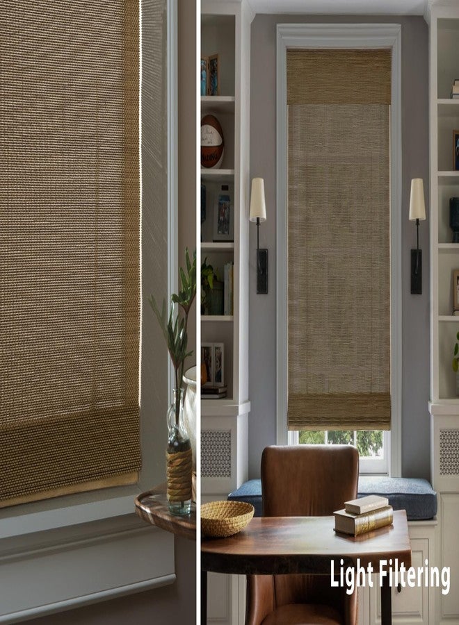 LazBlinds No Tools No Drill Cordless Bamboo Roman Shades, Light Filtering Window Treatment, Roll Up Bamboo Blinds for Windows 33'' W x 64'' H, Acorn - Image 4